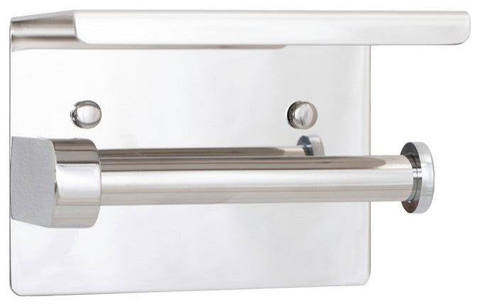 Italia Naples Series Toilet Paper Holder with Shelf in Mirror Finish