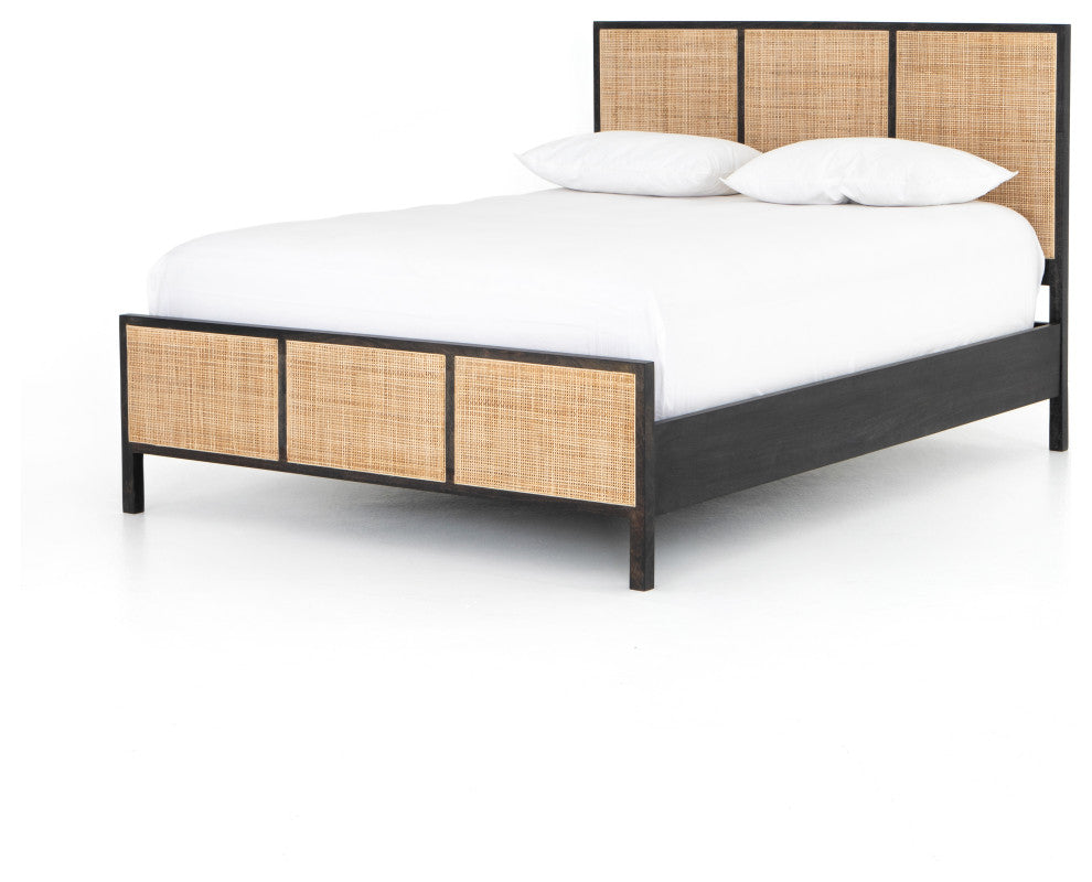 Sydney Queen Bed-Black Wash