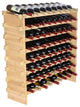 VEVOR Stackable Modular Wine Rack Bamboo Wood Display Shelf, 8 Tier, 72 Bottle