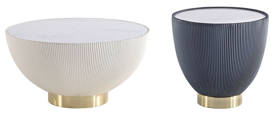 Manhattan Comfort 2-Piece Anderson Coffee Table and End Table 2.0