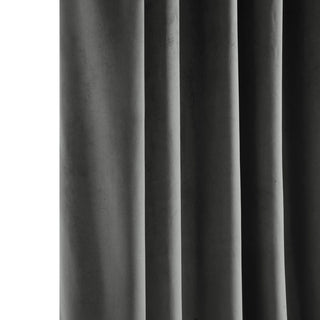 Heritage Plush Velvet Curtain Single Panel, Pepper Grey, 50"x108"