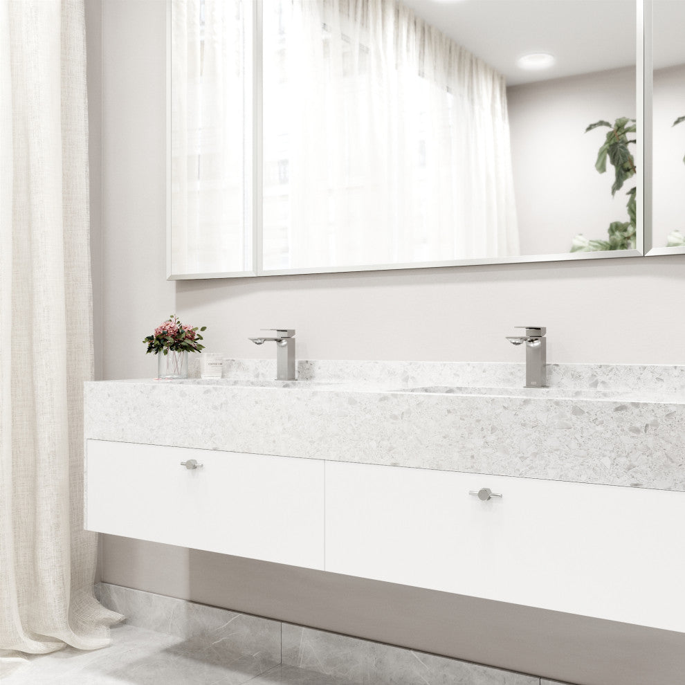 VIGO Dunn 6" H Single Handle Single Hole Bathroom Faucet, Brushed Nickel, Without Extras
