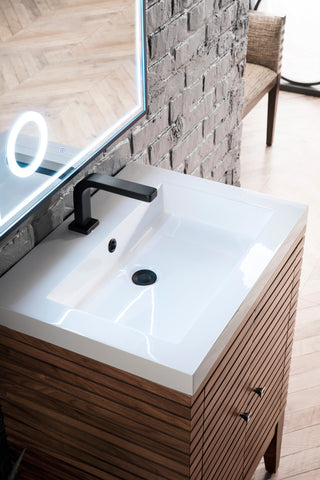Linden 24" MC Walnut Vanity, White