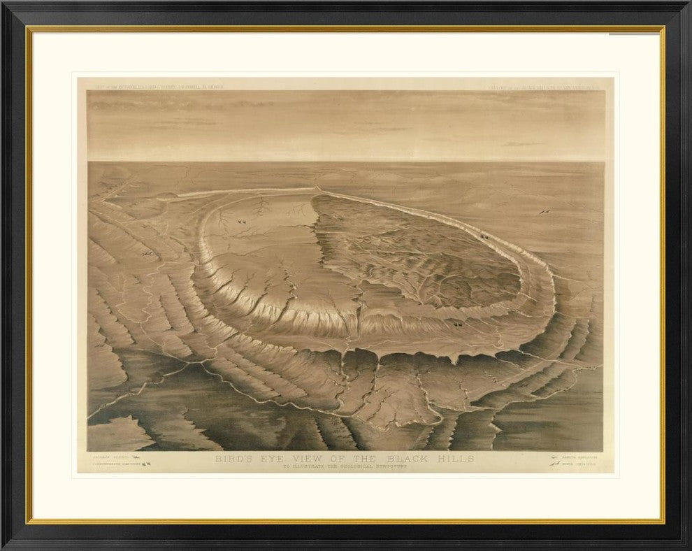 "Bird's eye view of the Black Hills, 1879"  by Henry Newton, 46x37"