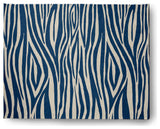 Wood Stripe  Design Chenille Area Rug, Blue, 8'x10'