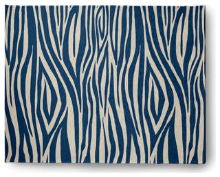 Wood Stripe  Design Chenille Area Rug, Blue, 8'x10'