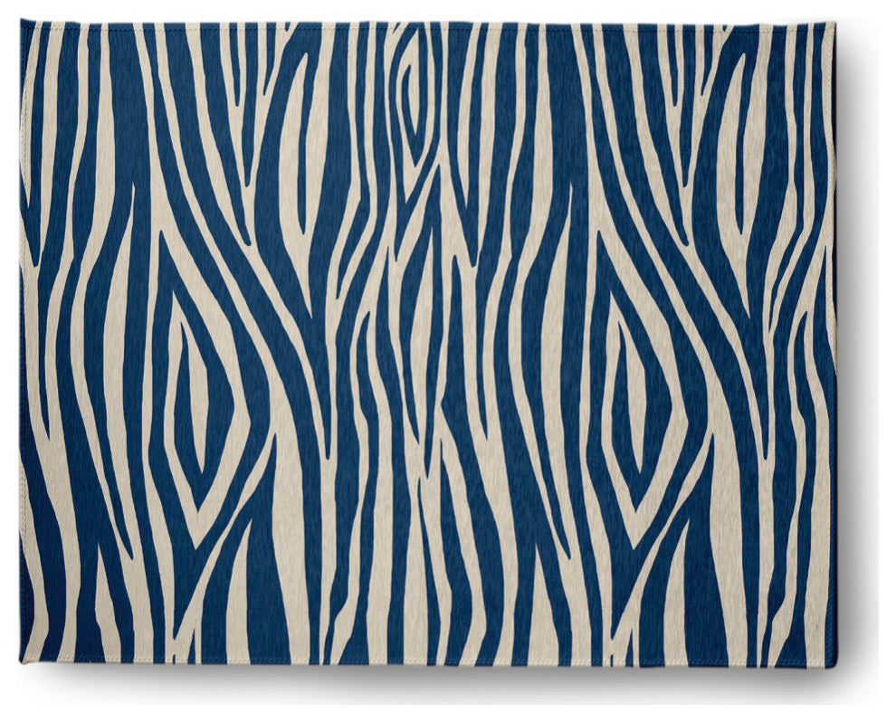 Wood Stripe  Design Chenille Area Rug, Blue, 8'x10'