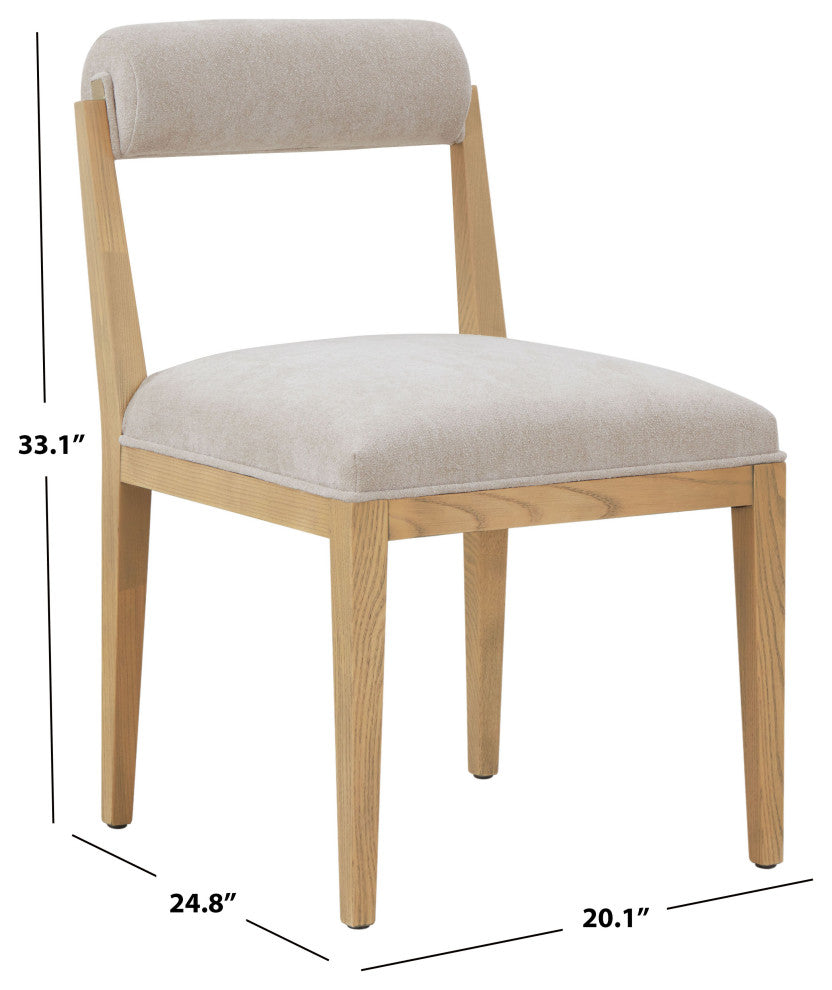 Safavieh Couture Oaklie Rolled Back Dining Chair, Taupe/Natural