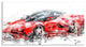 "Sleek Red Sports Car" Canvas Painting