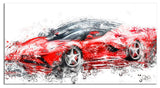 "Sleek Red Sports Car" Canvas Painting