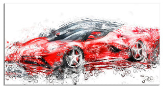 "Sleek Red Sports Car" Canvas Painting
