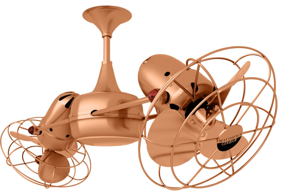 Duplo Dinamico Rotational Ceiling Fan Brushed Copper Finish Metal