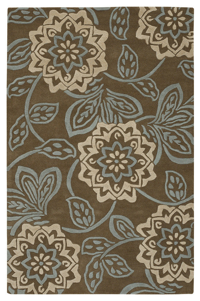 Rowe Contemporary Area Rug, Green and Blue, 7'9"x10'6" Rectangle