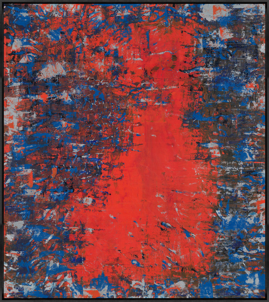 24x27 Puzzle like Red, Framed Artwork, Black