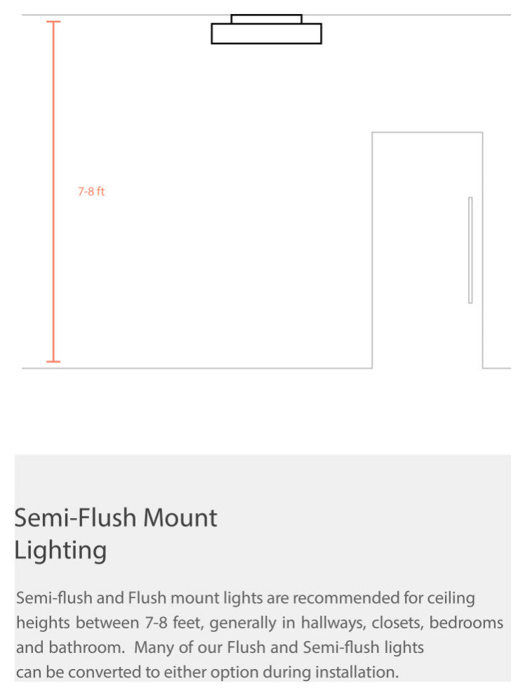Transitional Semi Flush Mount Bedroom Light Everly, Satin Chrome/White