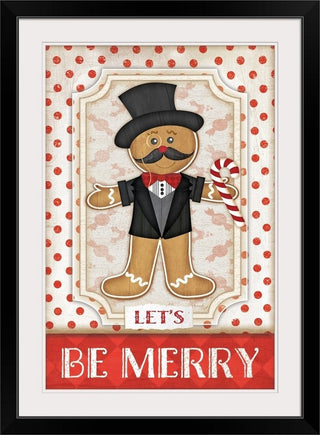 "Gingerbread Man" Black Framed Art Print, 28"x38"x1"