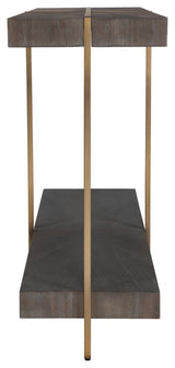 Taja Modern Brass / Wood Console Table
