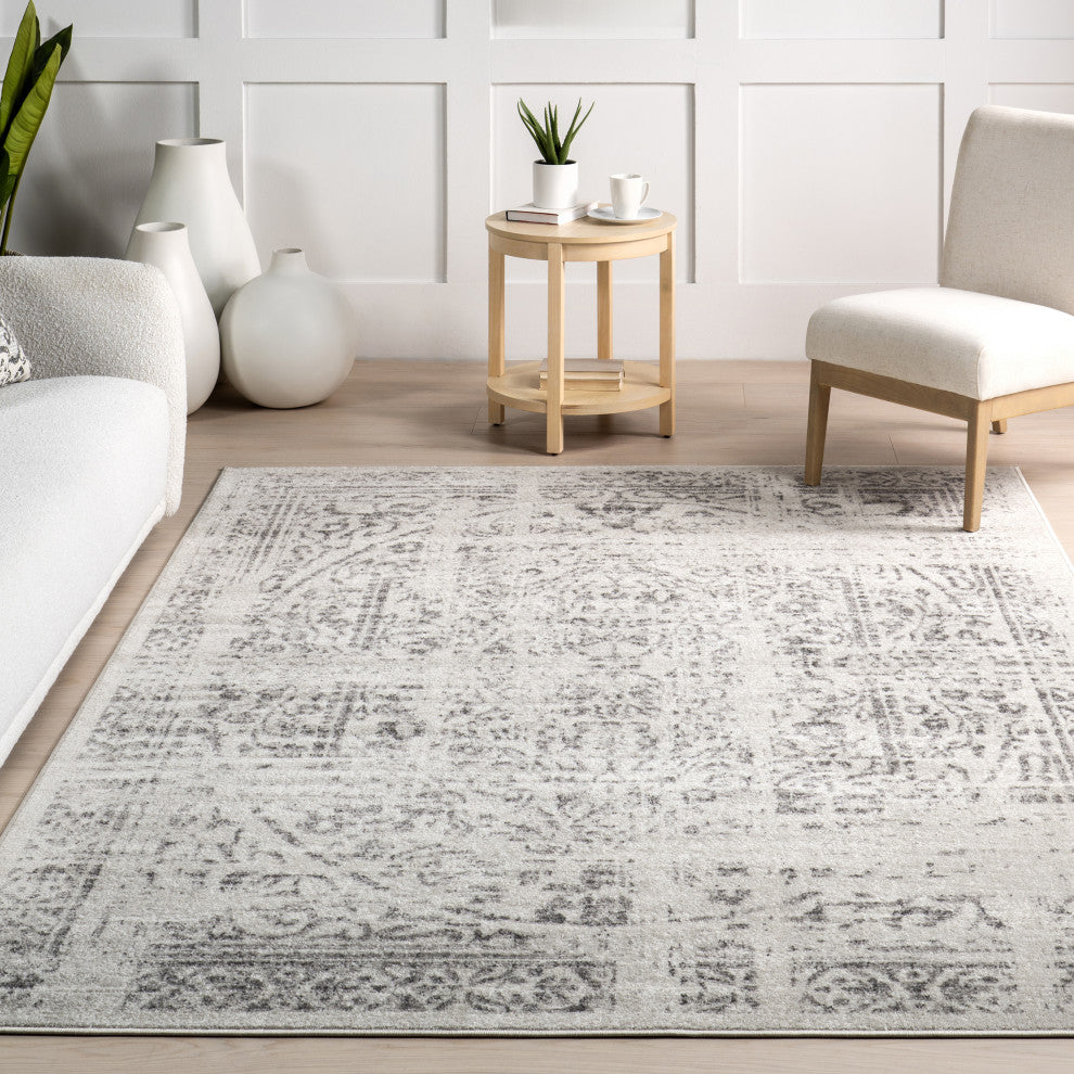 Nuloom Ring Around The Rosette Area Rug, Grey 4'x6'