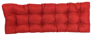 60"X19" Tufted Solid Outdoor Spun Polyester Loveseat Cushion, Paprika