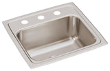 LR17163 Lustertone Classic Stainless Steel 17" x 16" Drop-in Sink, 3 Holes