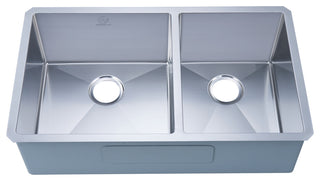 Undermount Stainless Steel Kitchen Sink, 33", Double Bowl