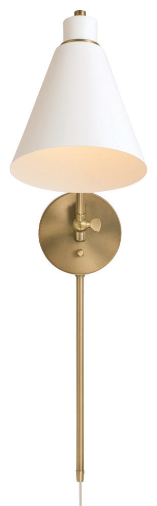 Capital Lighting 650111 Bradley 26" Tall Wall Sconce - Aged Brass / White