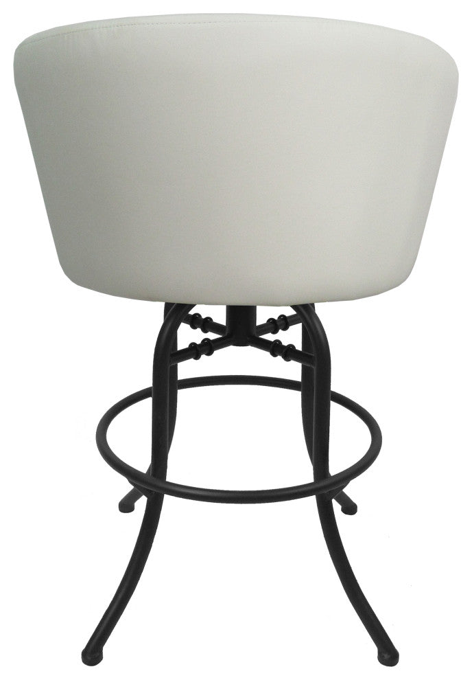 Swivel Tilt Counter 26" or 30" Metal Bar Stool - Joey with Black Base, Snow Whit