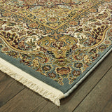 Mackenzie Medallion Blue/Gold Area Rug, 2'3"x10'