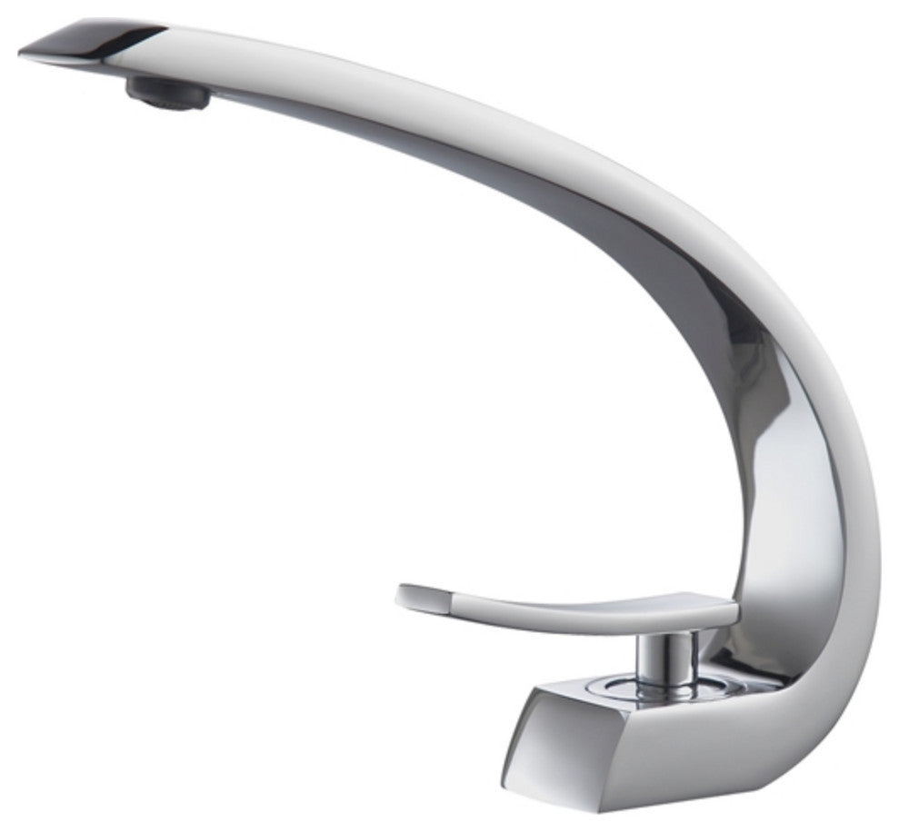 Aqua Arcco Single Lever Modern Bathroom Vanity Faucet - Chrome