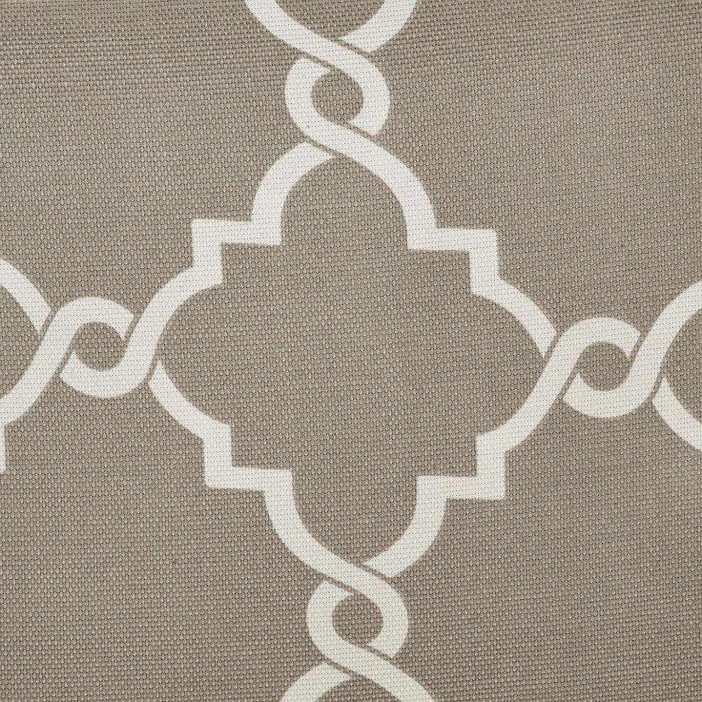 Madison Park Saratoga Fretwork Print Grommet Top Window Curtain Panel, Grey