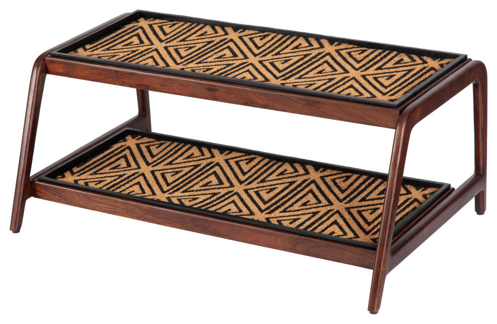 Double-Tier Brown Stand With 3-Pair Rubber Boot Trays Ibadan
