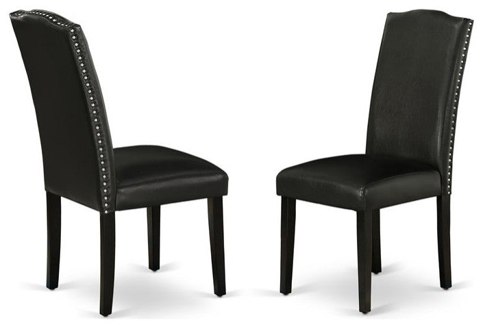 V697En169-9 9-Piece Set, 8 Chairs and Table With High Chair Back, Black