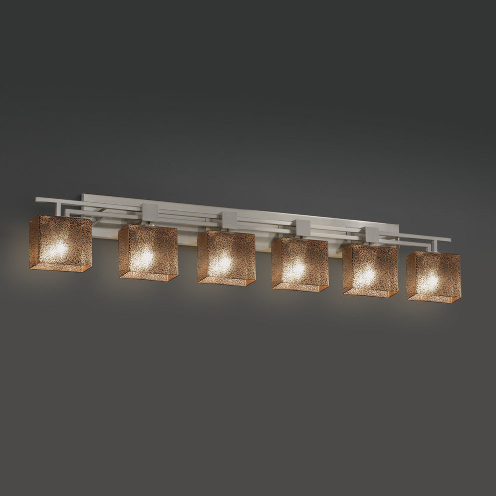 Fusion Aero 6-Light Bath Bar, Rectangle, Mercury Glass Shade