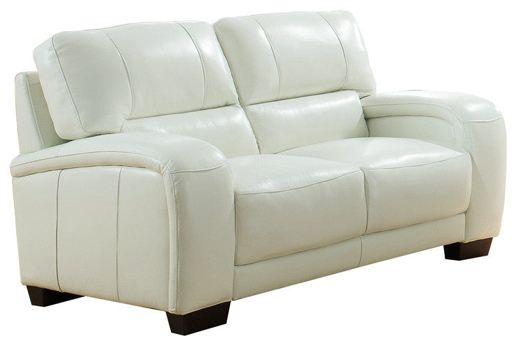 Brigitte Leather Craft Loveseat, Ivory White