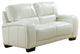 Brigitte Leather Craft Loveseat, Ivory White
