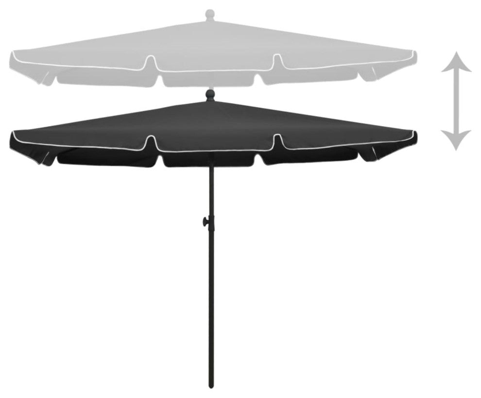 Vidaxl Garden Parasol With Pole 82.7"x55.1" Anthracite