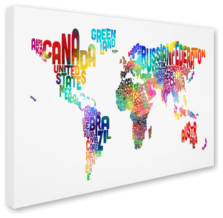'World Text Map' Canvas Art by Michael Tompsett