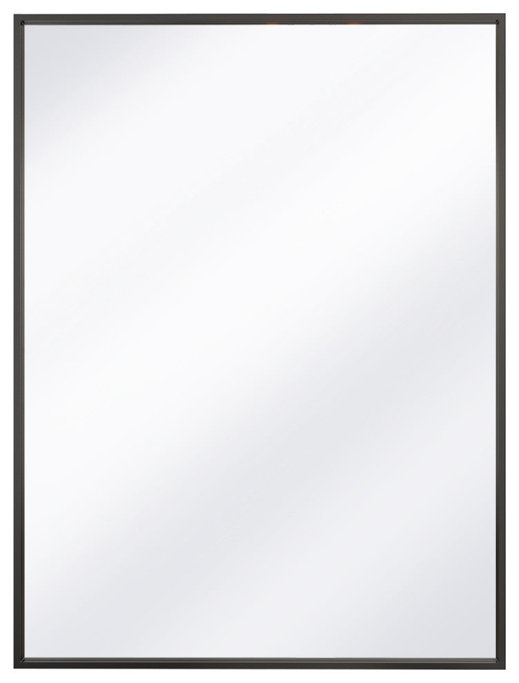 Easly Rectangular Aluminum Alloy Framed Mirror, Black, 30x39
