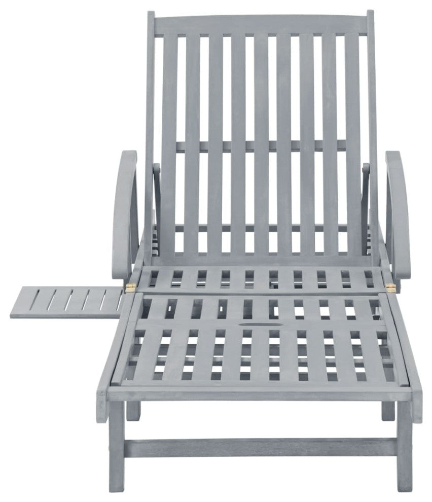 vidaXL Garden Sun Lounger Gray Solid Acacia Wood