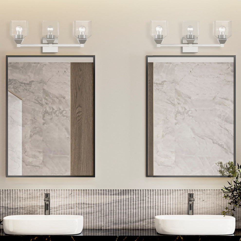 Aragon 3 Light Brushed Nickel Vanity Sconce