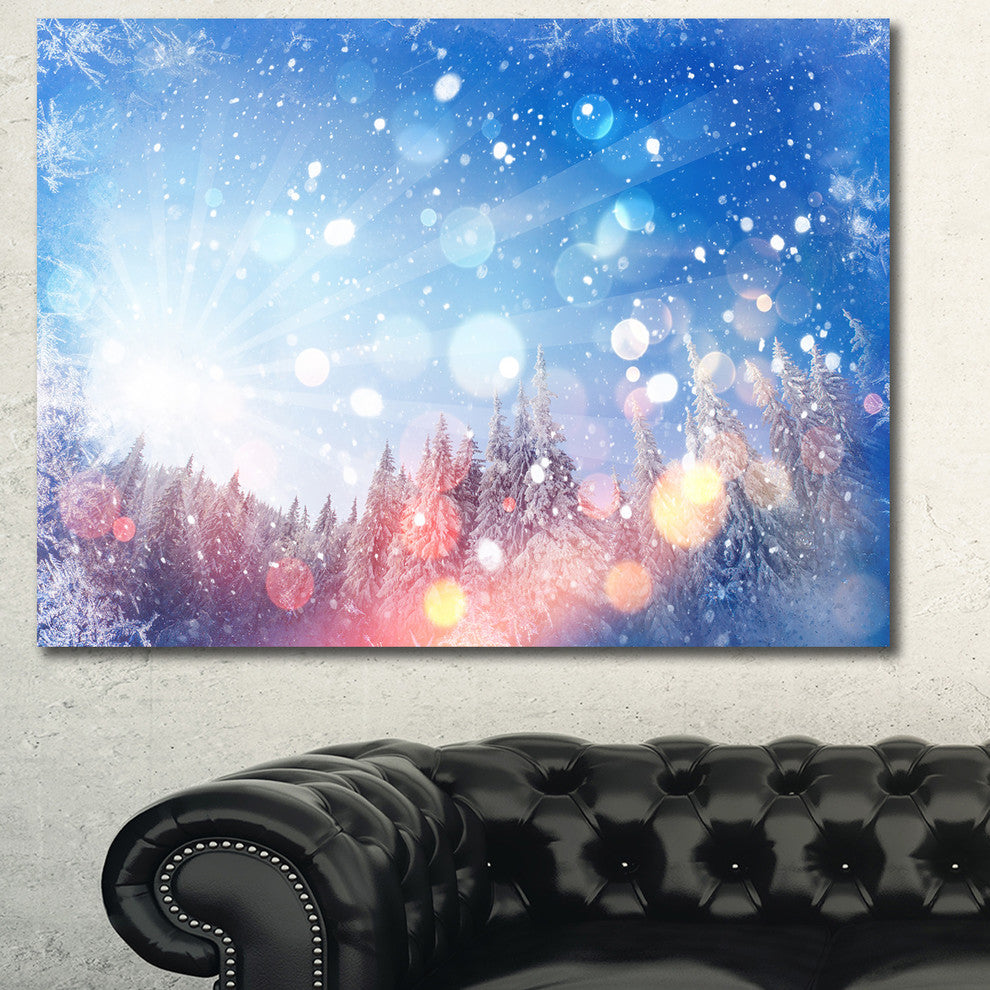 Winter Trees Snowbound, Landscape Canvas Art Print, 60x40