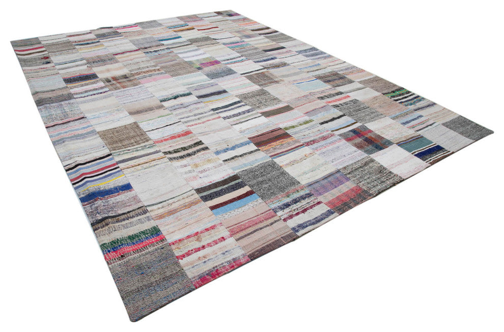Rug N Carpet - Handmade Oriental 9' 11'' x 13' 2'' Vintage Patchwork Kilim Rug
