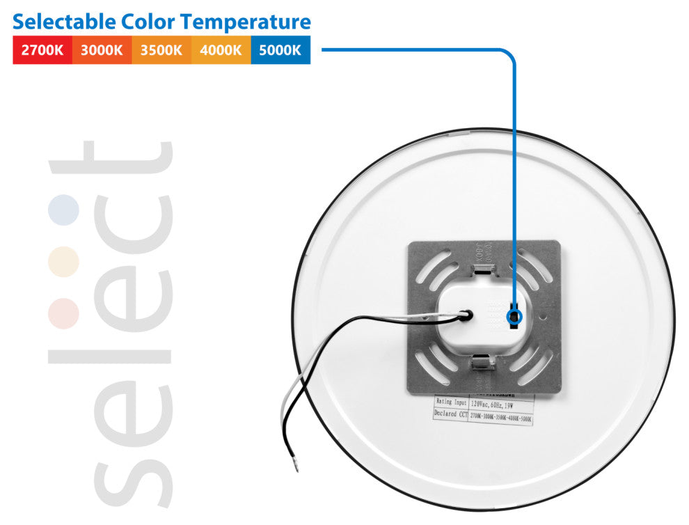 DSE 9" Black Round Selectable LED Surface Mount Downlight