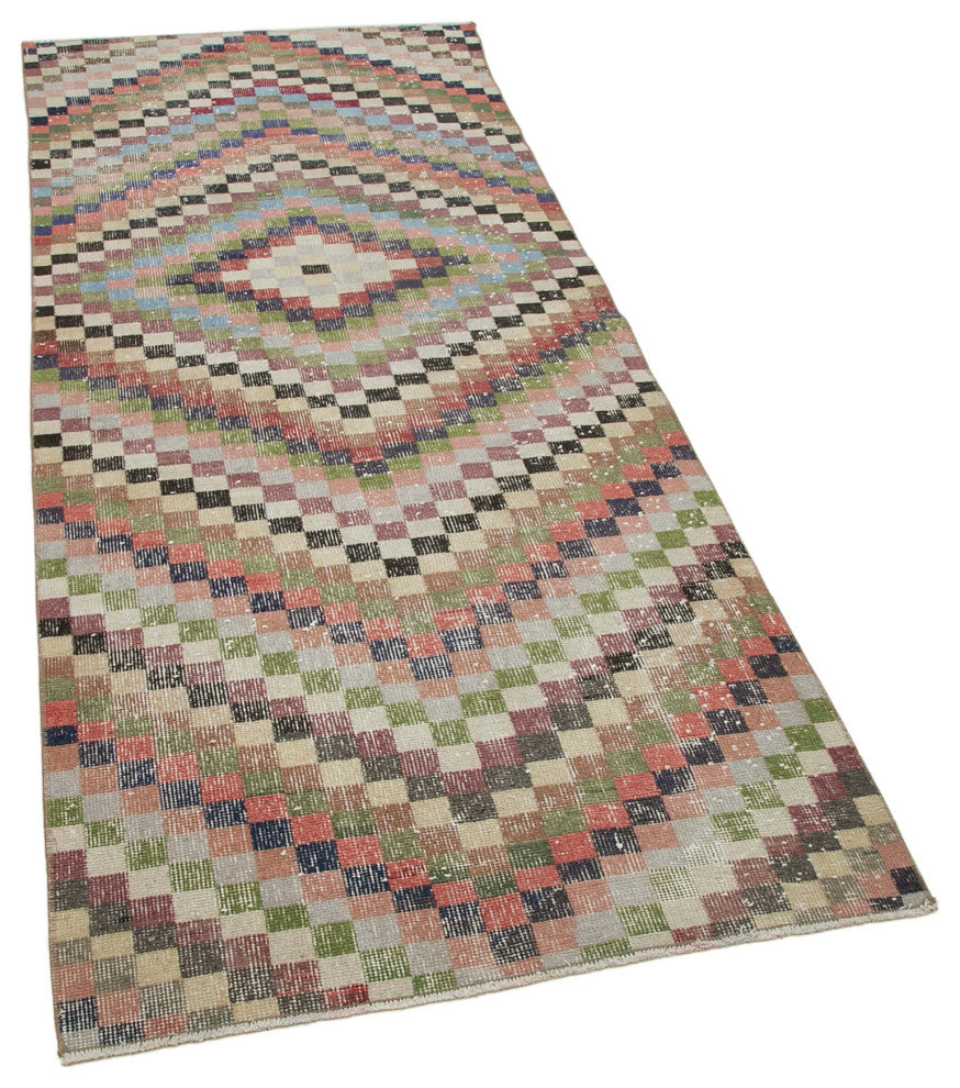 Rug N Carpet - Handmade Turkish 3' 3'' x 7' 9'' Antique Vintage Rug