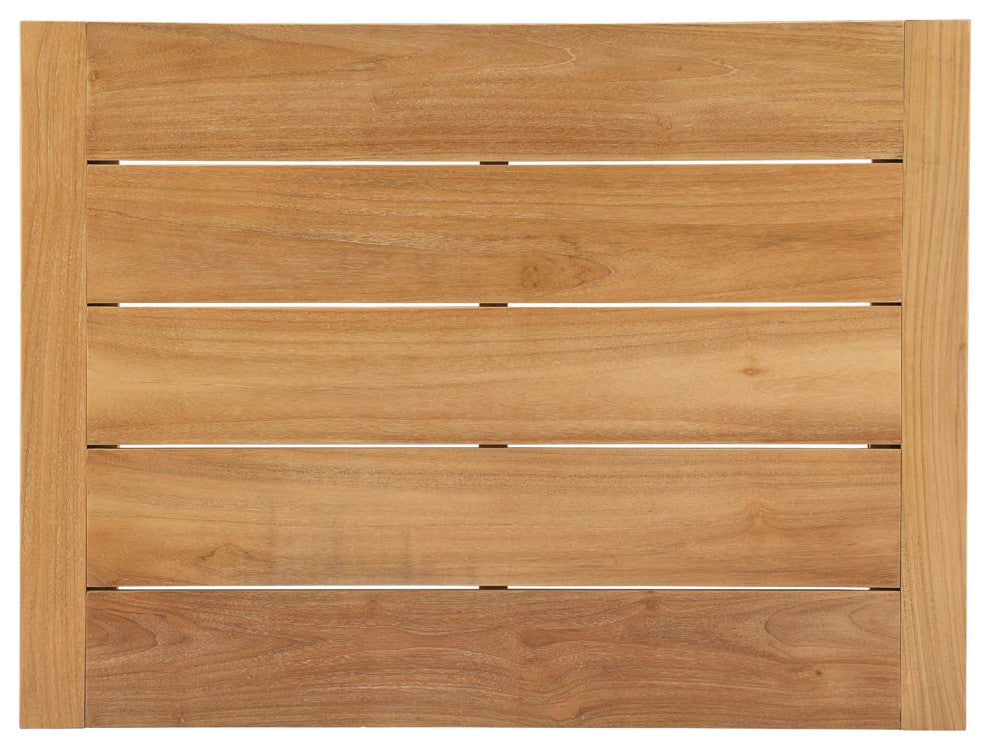 Lounge Coffee Table, Rectangular, Brown Natural, Wood, Modern, Outdoor Patio