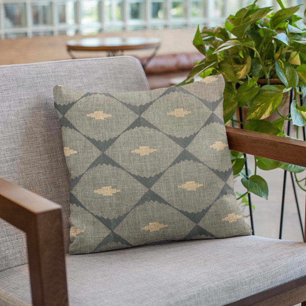 Plutus Blue Cubes Diamond Luxury Throw Pillow, 20"x20"