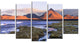 "Colorada Lagoon And Volcano Pabellon" Landscape Wall Art, 5 Panels, 60"x32"