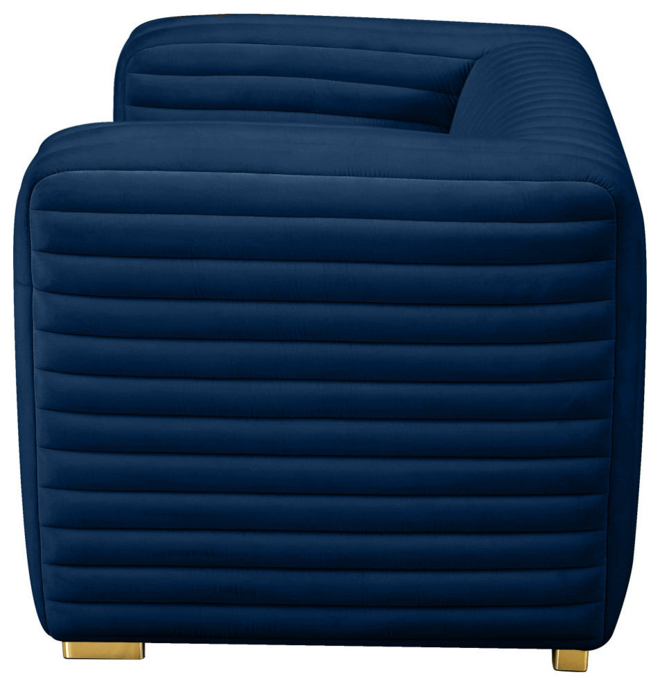 Ravish Velvet Upholstered Chair, Navy, Chair