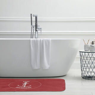 34" x 21" Gone Forever Overboard Bathmat, Ligonberry Red
