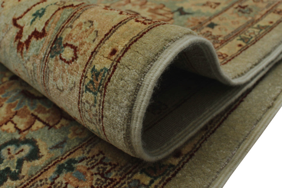 Turkish-Knotted Ankara Lahore 97 Light Gray Rug, 8''2x9''11
